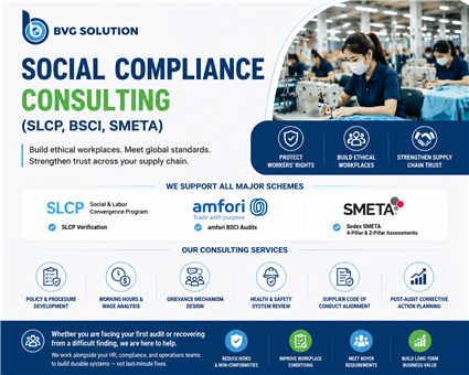 Social Compliance Consulting (SLCP, BSCI, SMETA)